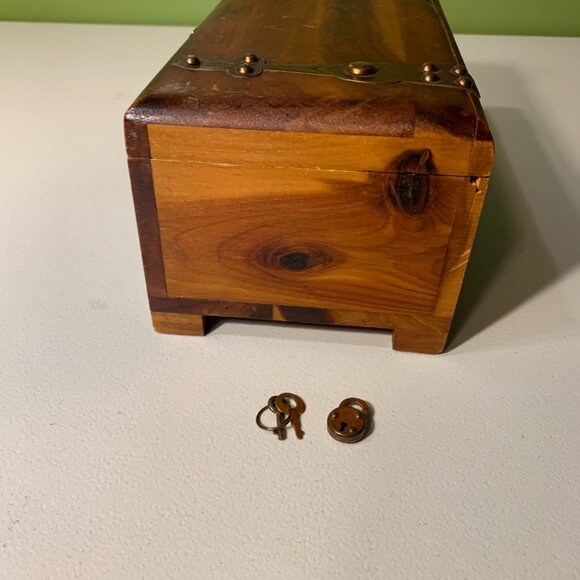 Source Unknown | Accents | Vintage Wooden Treasure Box With Lock And ...